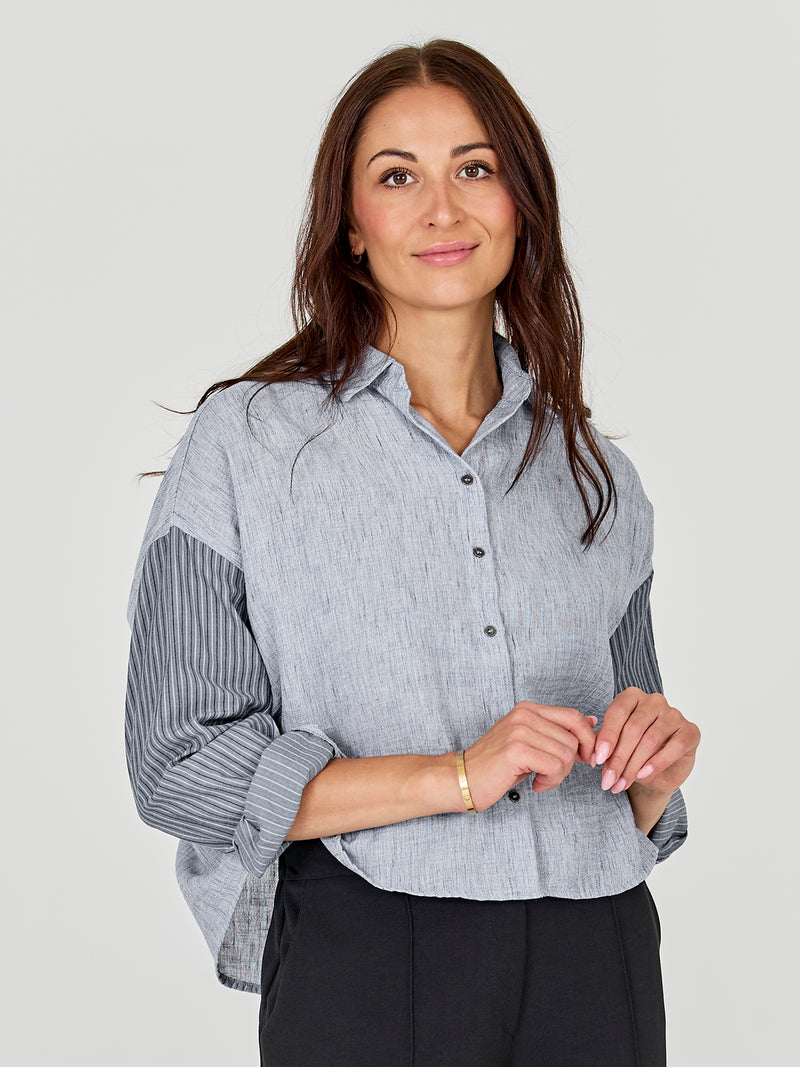 NÜ ABIRA Hemd Hemdblusen 402 Blue mix