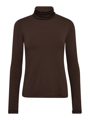 NÜ ADELE Rollkragen T-Shirt Tops und T-shirts 224 Dark Brown