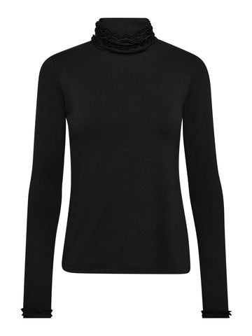 NÜ ADELE Rollkragen T-Shirt Tops und T-shirts Schwarz