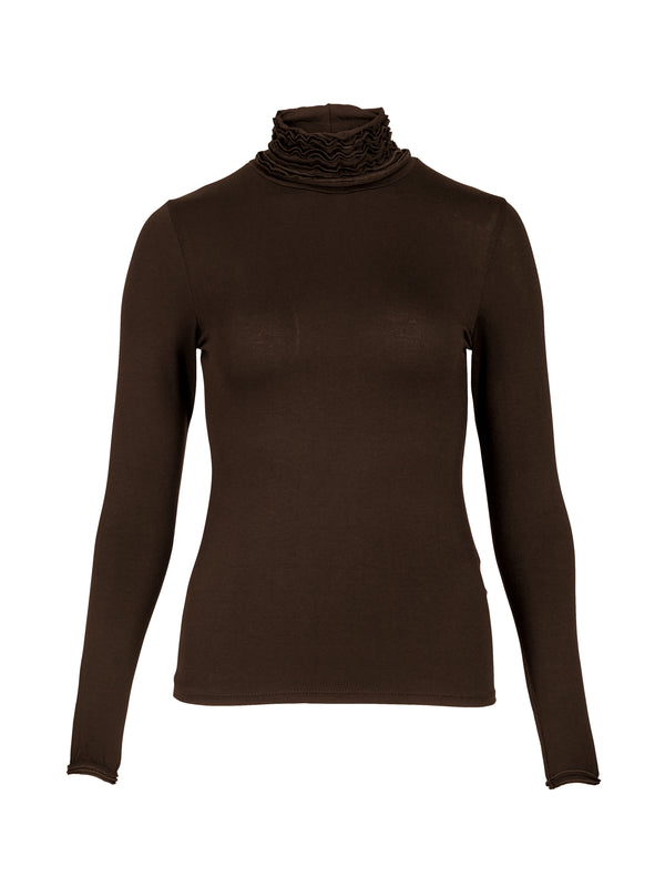NÜ ADELE Rollkragen T-Shirt Tops und T-shirts 224 Dark Brown