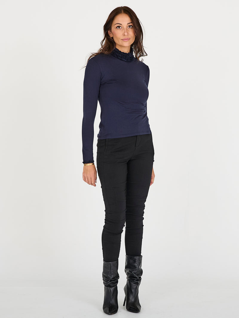 NÜ ADELE Rollkragen T-Shirt Tops und T-shirts 480 Midnight Blue
