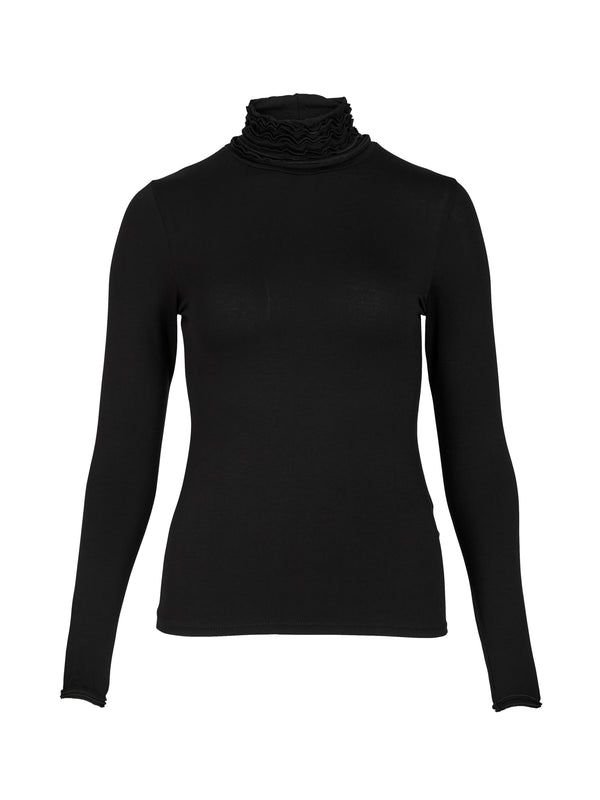 NÜ ADELE Rollkragen T-Shirt Tops und T-shirts Schwarz