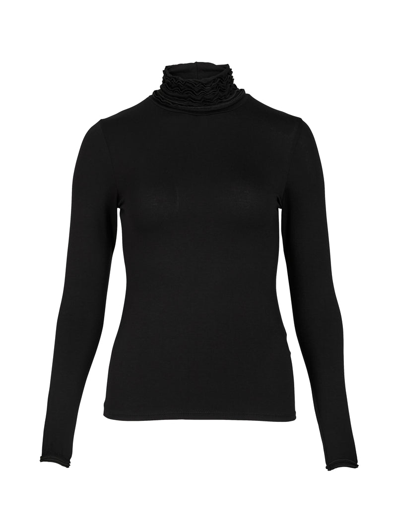 NÜ ADELE Rollkragen T-Shirt Tops und T-shirts Schwarz