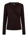 NÜ ADELE Wickel-T-Shirt Tops und T-shirts 224 Dark Brown