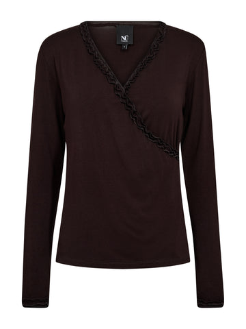 NÜ ADELE Wickel-T-Shirt Tops und T-shirts 224 Dark Brown