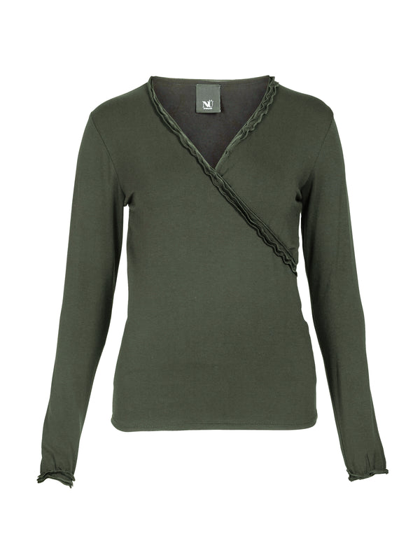 NÜ ADELE Wickel-T-Shirt Tops und T-shirts 393 Army