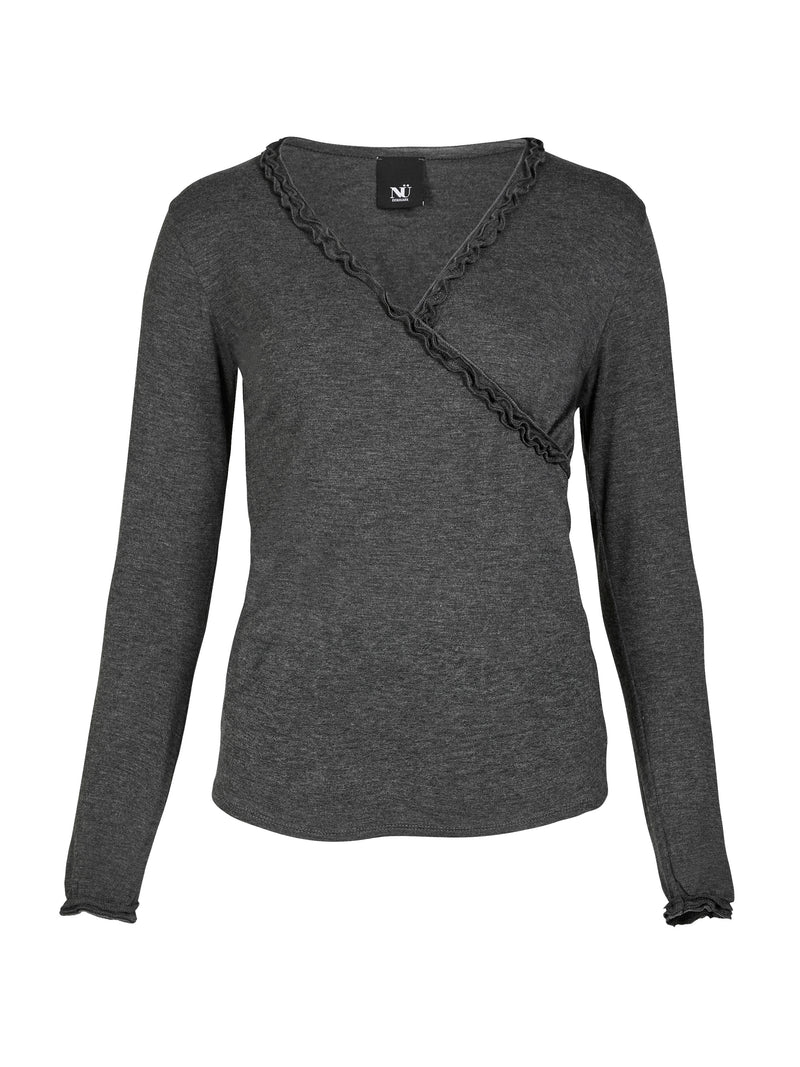 NÜ ADELE Wickel-T-Shirt Tops und T-shirts 901 Grey