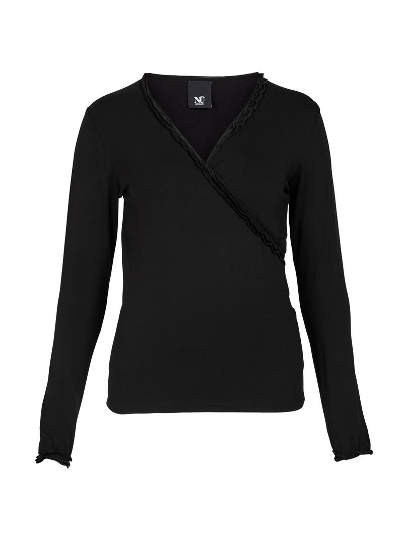 NÜ ADELE Wickel-T-Shirt Tops und T-shirts Schwarz