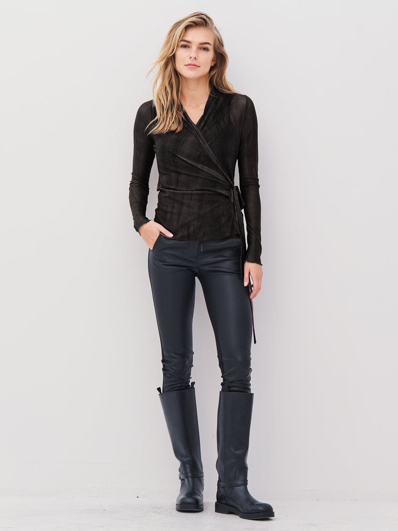 NÜ AGNA Wickelbluse Blusen 000 Solid black