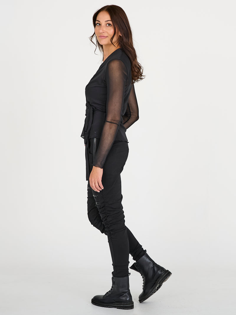 NÜ AGNA Wickelbluse Blusen 000 Solid black