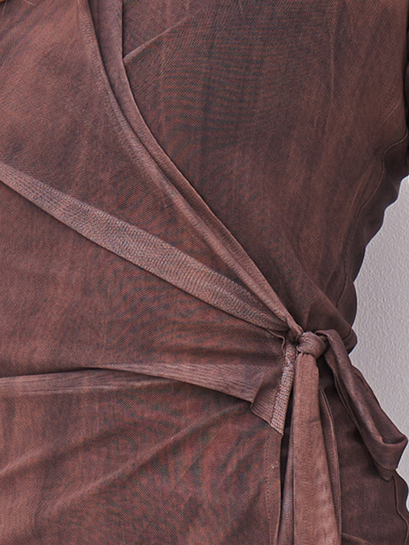 NÜ AGNA Wickelbluse Blusen 289 Brown Mix