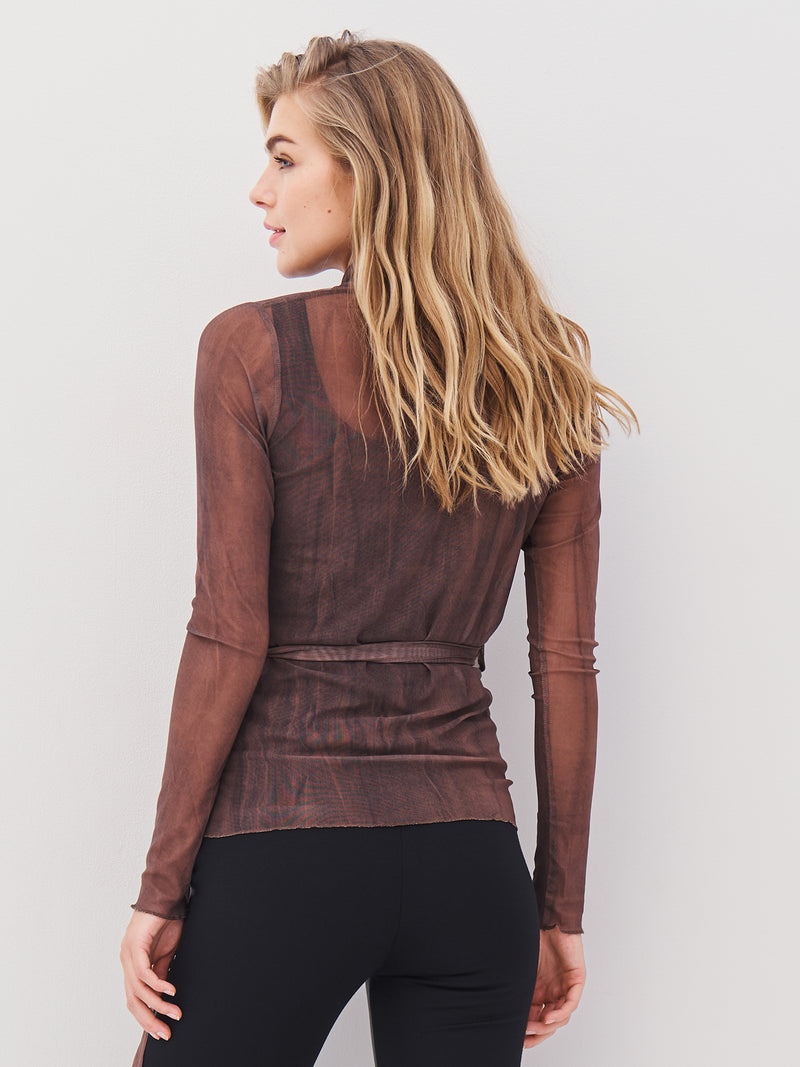 NÜ AGNA Wickelbluse Blusen 289 Brown Mix