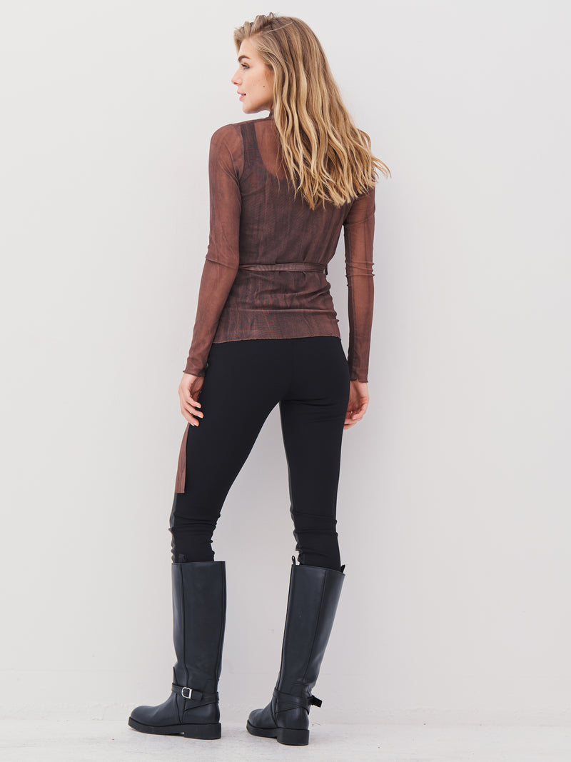 NÜ AGNA Wickelbluse Blusen 289 Brown Mix