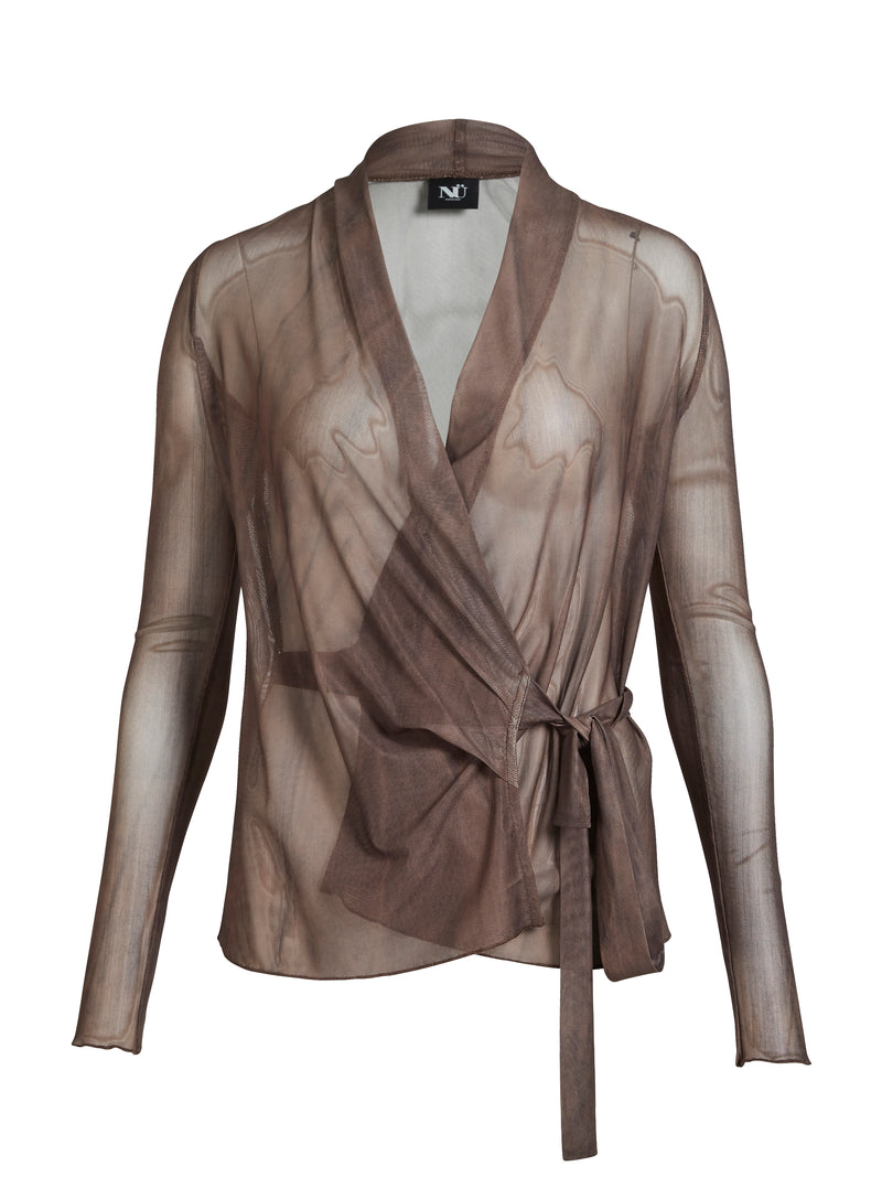 NÜ AGNA Wickelbluse Blusen 289 Brown Mix