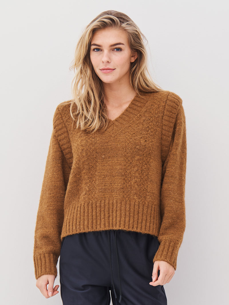 NÜ AGNES Strickbluse Blusen 220 Camel