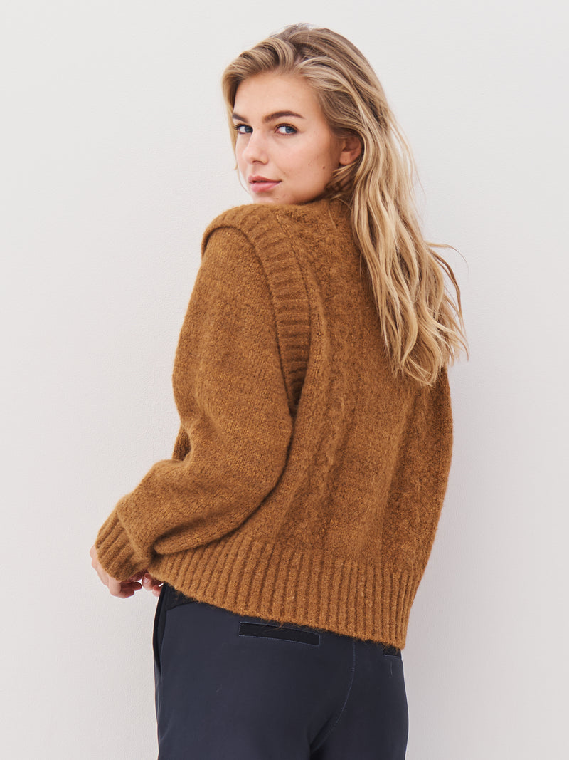 NÜ AGNES Strickbluse Blusen 220 Camel