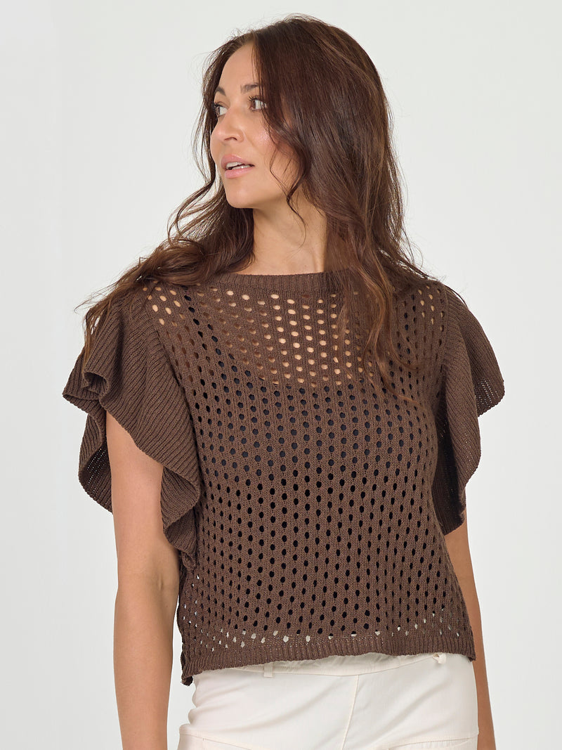 NÜ AIDA Strickbluse Blusen 224 Dark Brown