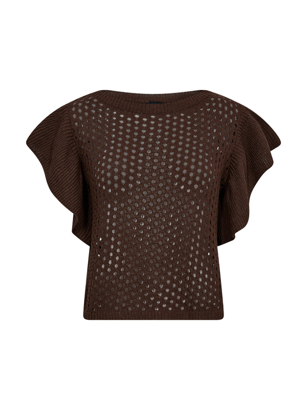 NÜ AIDA Strickbluse Blusen 224 Dark Brown