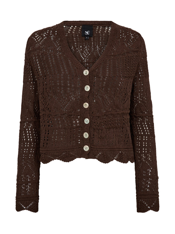 NÜ AIDA Strickjacke Cardigans 224 Dark Brown