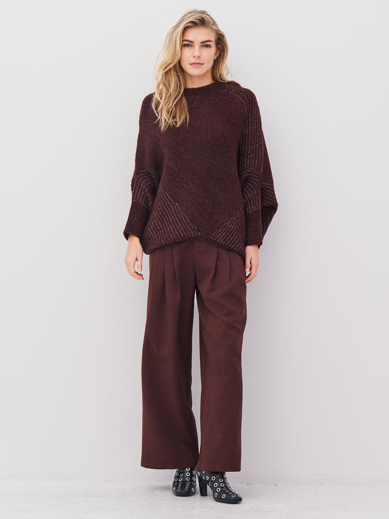 NÜ AMIA Strickponcho Ponchos 789 Grape Mix