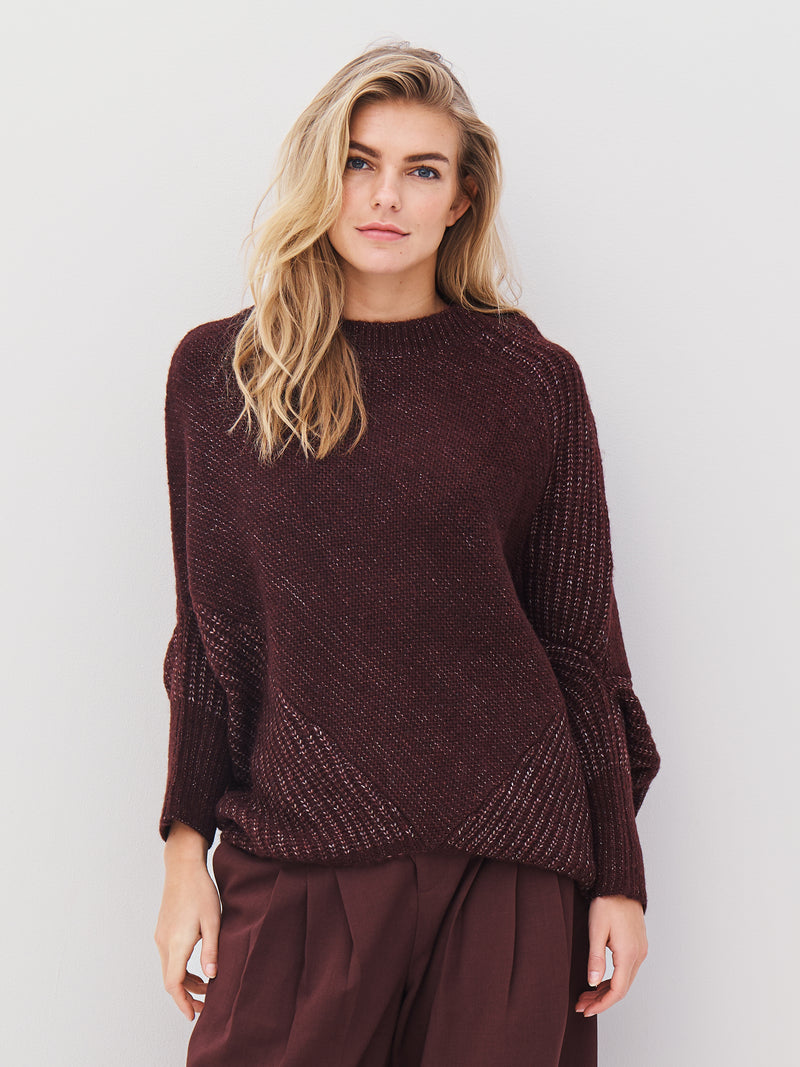 NÜ AMIA Strickponcho Ponchos 789 Grape Mix