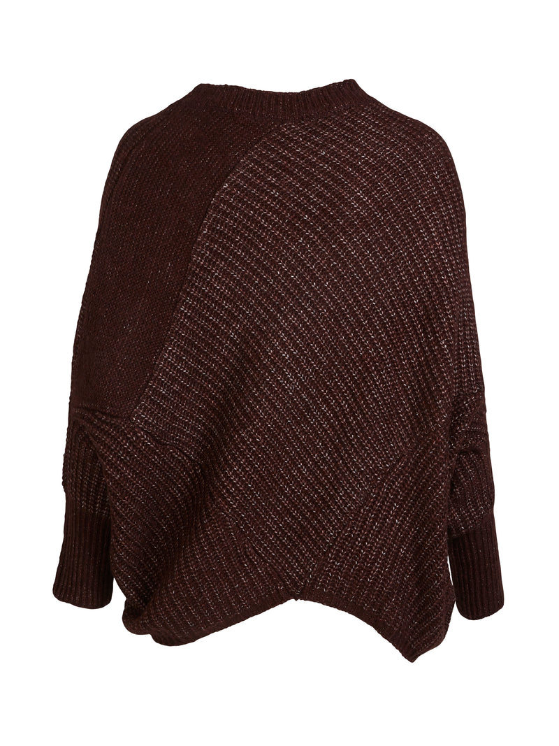 NÜ AMIA Strickponcho Ponchos 789 Grape Mix