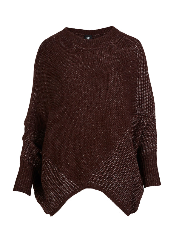 NÜ AMIA Strickponcho Ponchos 789 Grape Mix