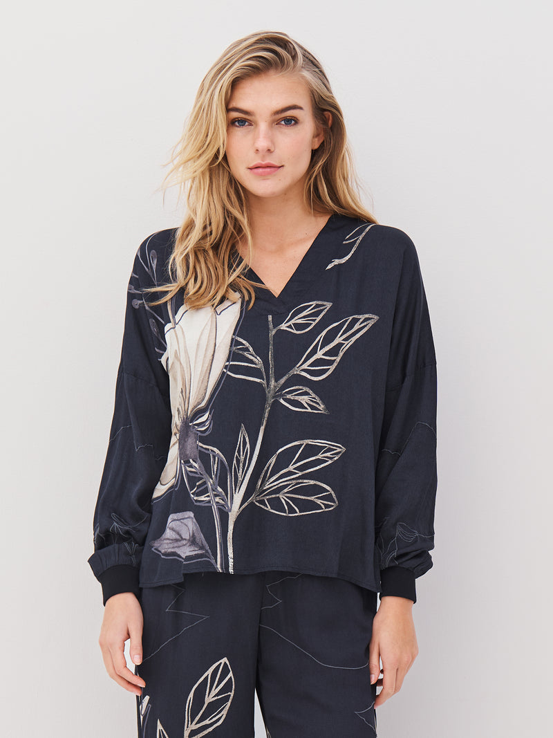 NÜ ANDY Bluse Blusen Schwarz mix