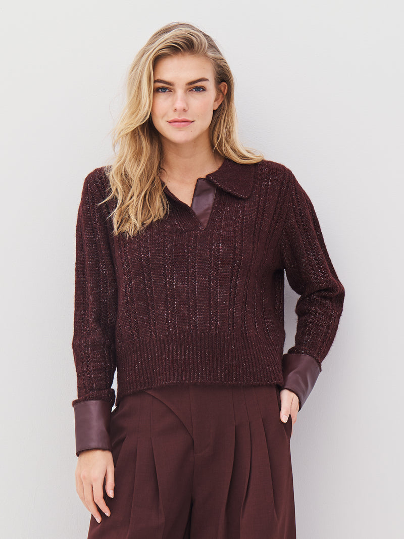NÜ ANIA Strickbluse Blusen 789 Grape Mix