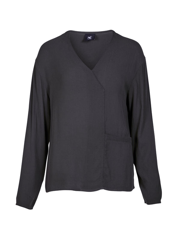 NÜ ANNI V-Ausschnitt Bluse Blusen 901 Grey