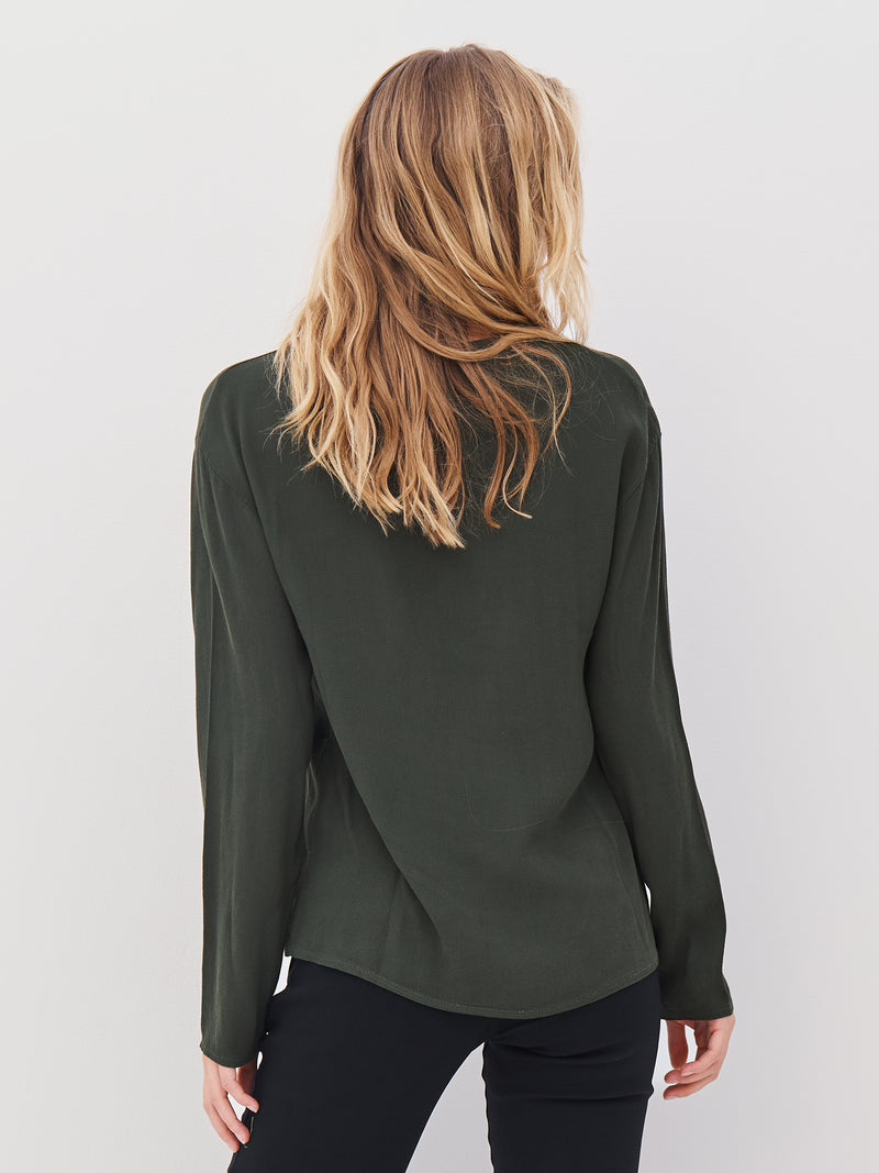 NÜ ANNI V-Ausschnitt Bluse Blusen 385 Dark Green