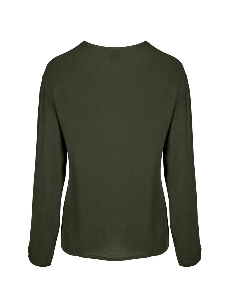 NÜ ANNI V-Ausschnitt Bluse Blusen 385 Dark Green