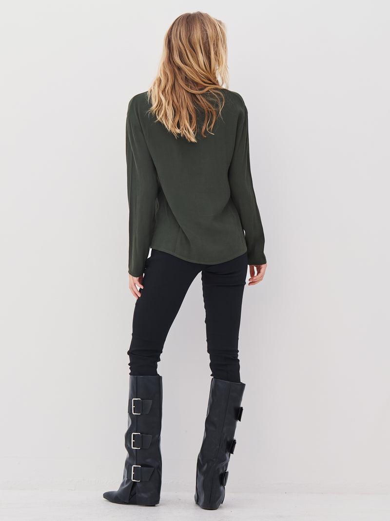 NÜ ANNI Wickelbluse Blusen 385 Dark Green