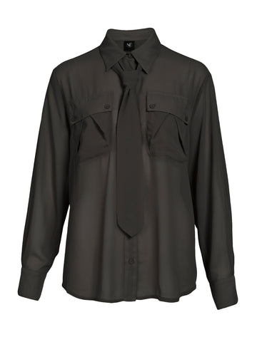 NÜ ASTRID Hemd Hemdblusen Schwarz