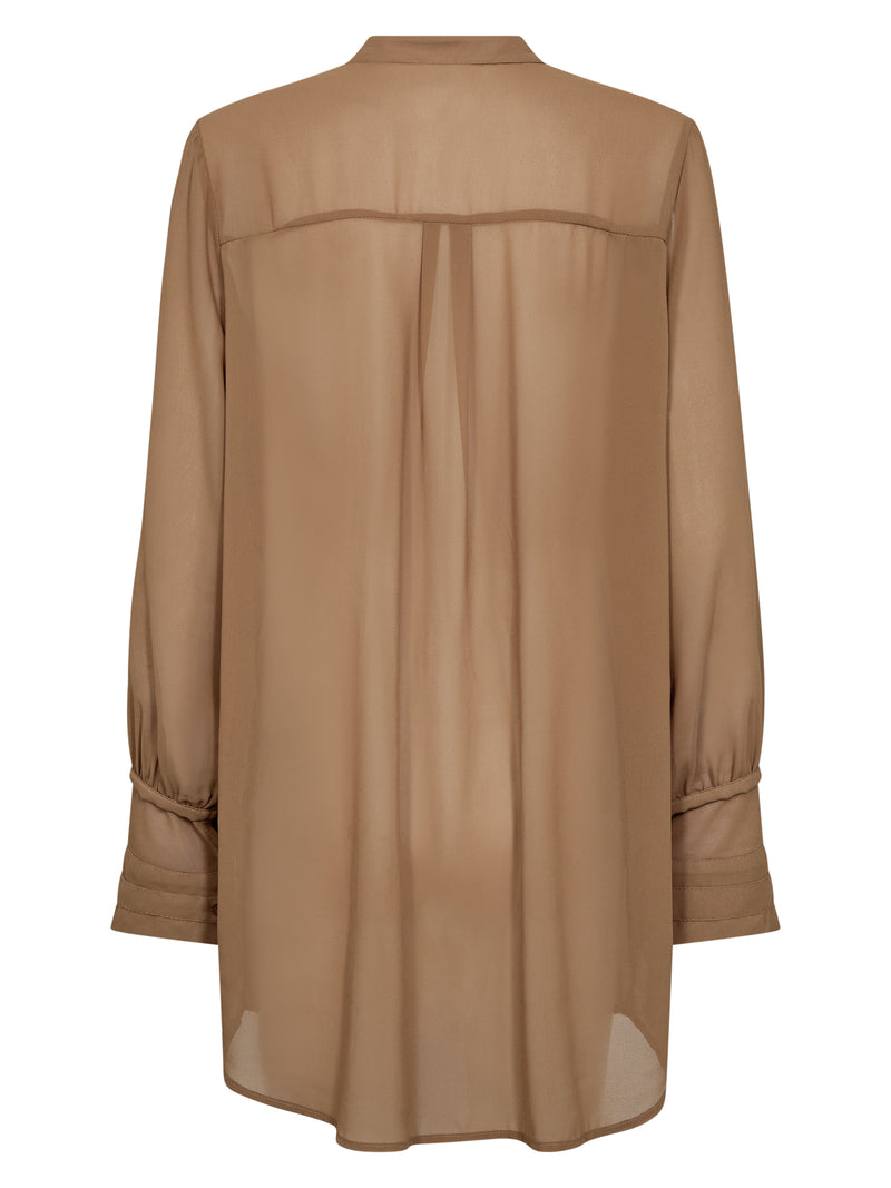 NÜ ASTRID lange Hemd Hemdblusen 220 Camel