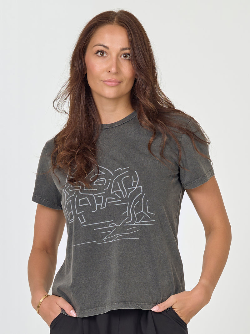 NÜ AYZA t-shirt gefärbt Tops und T-shirts Schwarz mix