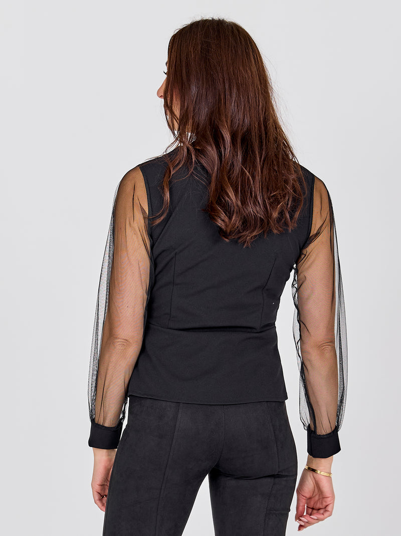 NÜ BAO Bluse Blusen Schwarz