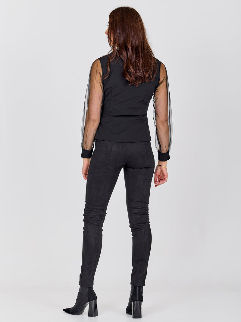 NÜ BAO Bluse Blusen Schwarz
