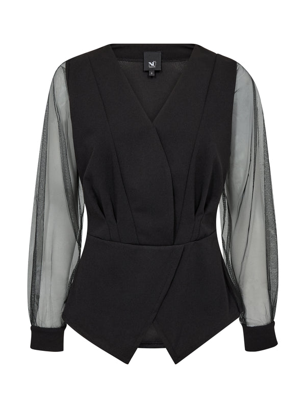 NÜ BAO Bluse Blusen Schwarz