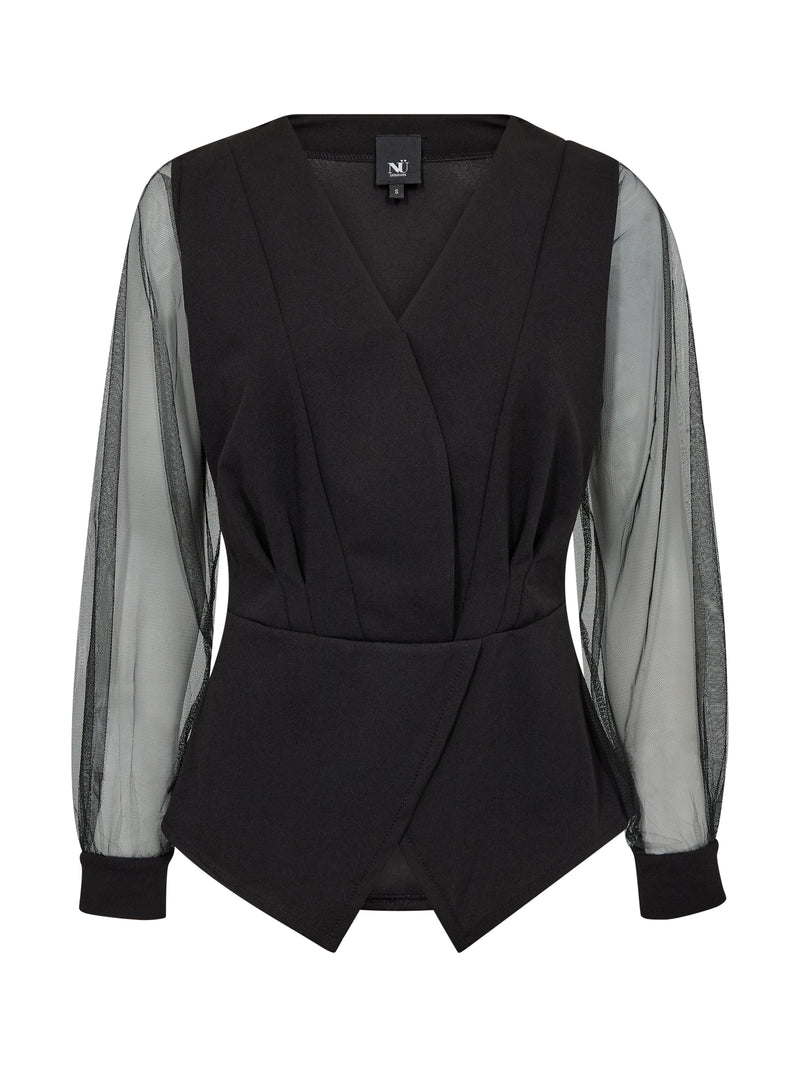 NÜ BAO Bluse Blusen Schwarz