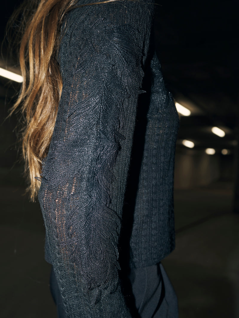 NÜ BARIA Strickbluse Strick Schwarz