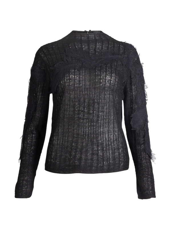 NÜ BARIA Strickbluse Strick Schwarz