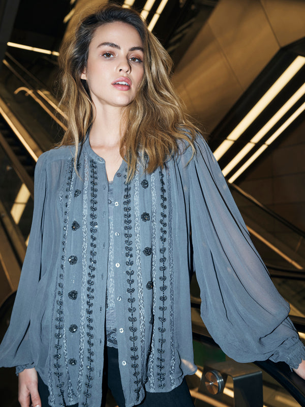 NÜ BEA Hemd Hemdblusen 989 iron grey