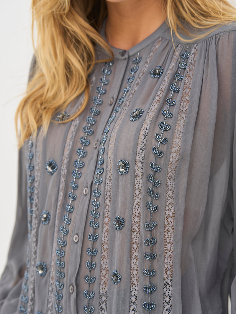 NÜ BEA Hemd Hemdblusen 989 iron grey