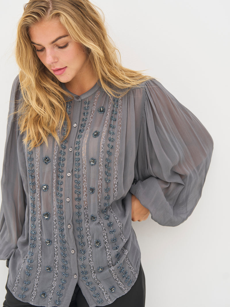 NÜ BEA Hemd Hemdblusen 989 iron grey