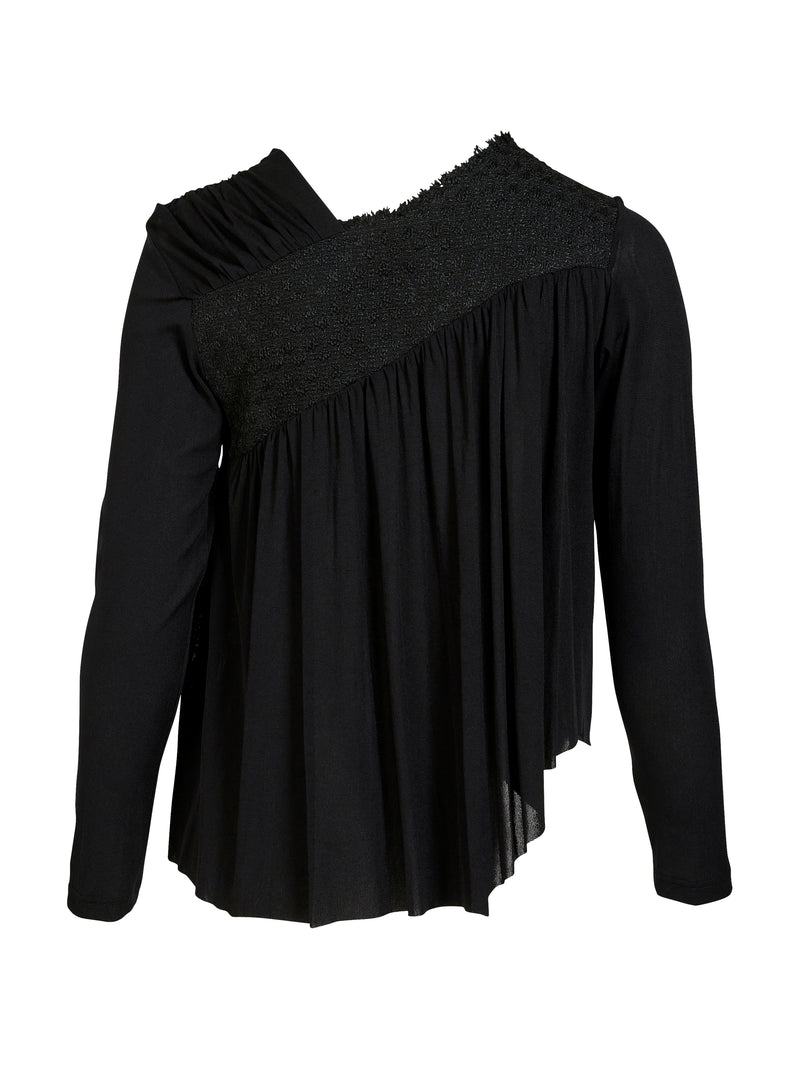 NÜ BETH Reißverschlussbluse Blusen Schwarz