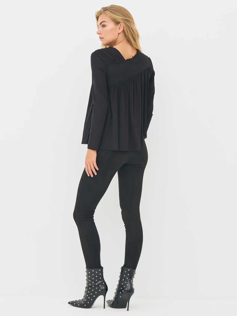 NÜ BETH Reißverschlussbluse Blusen Schwarz