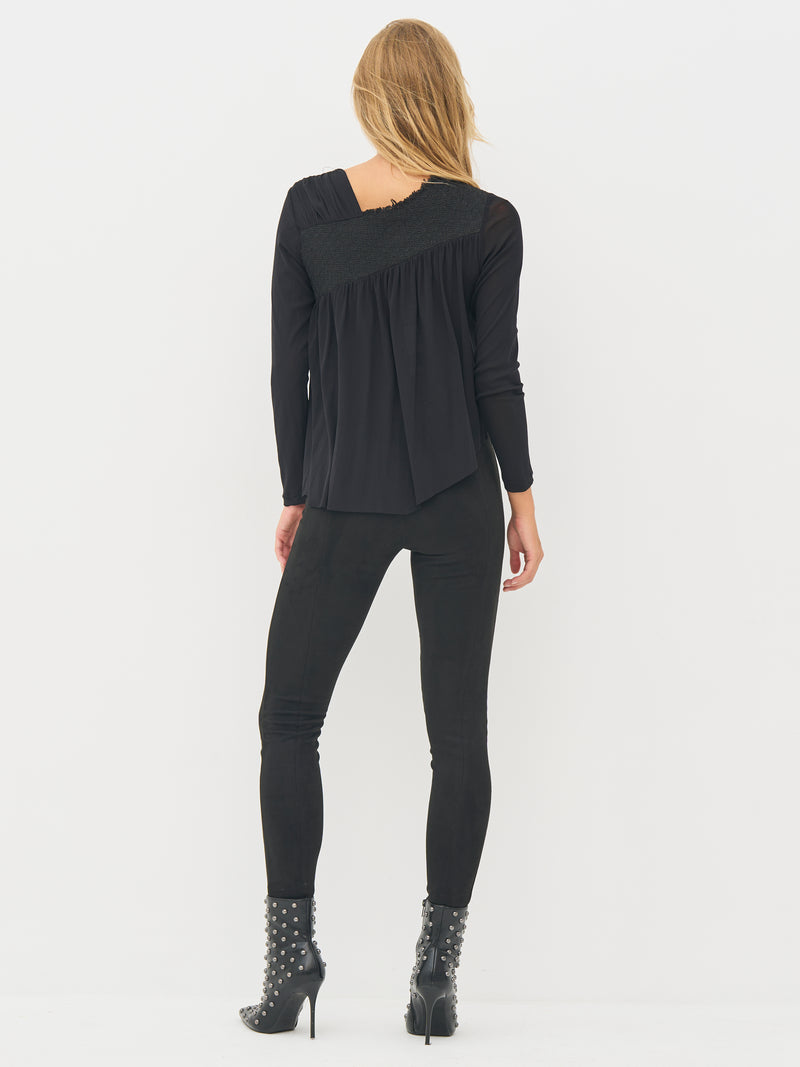 NÜ BETH Reißverschlussbluse Blusen Schwarz