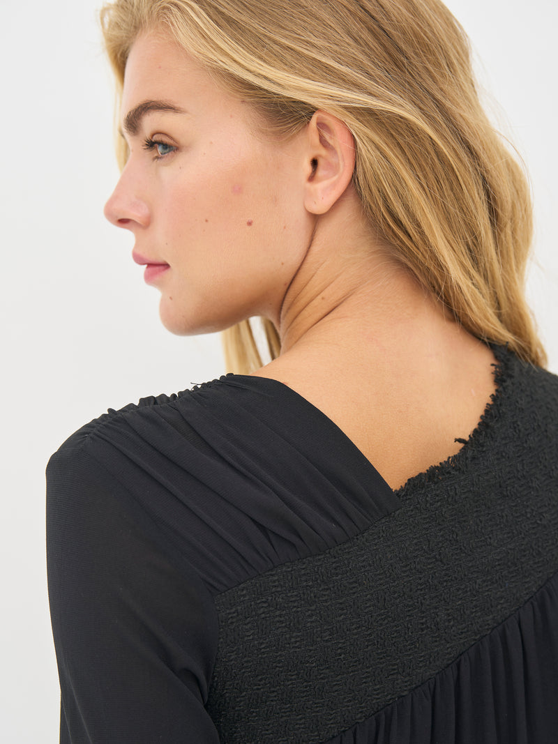 NÜ BETH Reißverschlussbluse Blusen Schwarz