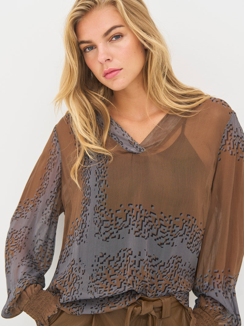 NÜ BIANCA Bluse Blusen 294 Dark Earth mix